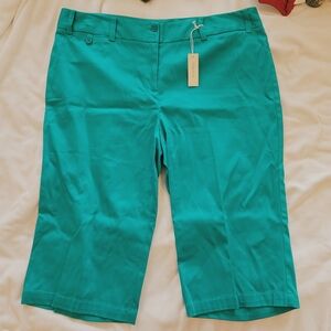 NWT Jones New York Teal Capris Sz 16
